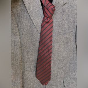 Red/Burgundy and black silk tie from Silk House London